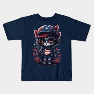 Patriotic Cat Kids T-Shirt